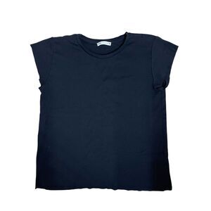 Zara Basic Black Cap Sleeve Tee Shirt Women’s Large Minimalist Top